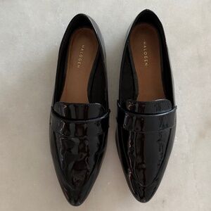 Halogen pointed black loafer flats